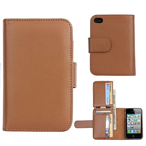 High-Grade Wallet Design PU Leather Full Body Case with Card Slot for iPhone 5/5S (Assorted Colors)