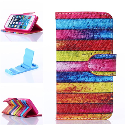 Colors of Rainbow Pattern PU Leather Full Body Case with Stand for iPhone 5C