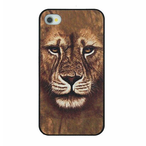 Powerful Gold Fur Lion Pattern PC Hard Back Cover Case for iPhone 4/4S