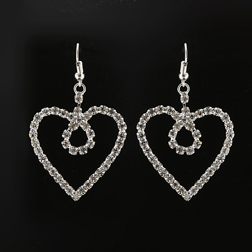 Classic Heart Shape Diamanted Drop Earring(1 Pair)