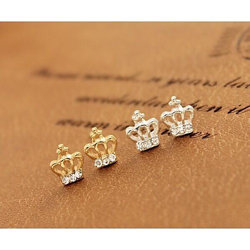 Love Is You Lovely Elegant Small Crown Earrings Set Auger