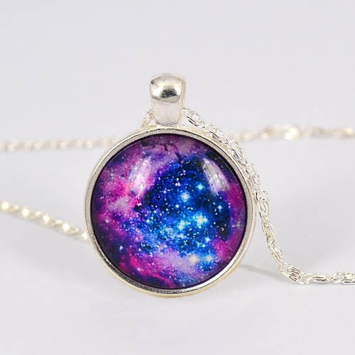 женская галактика звезда время драгоценный камень ожерелье