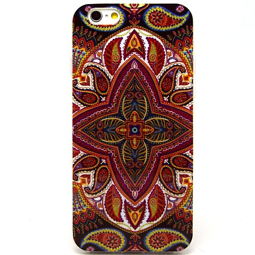 Brown Sun Flower Pattern TPU Soft Cover for iPhone 6