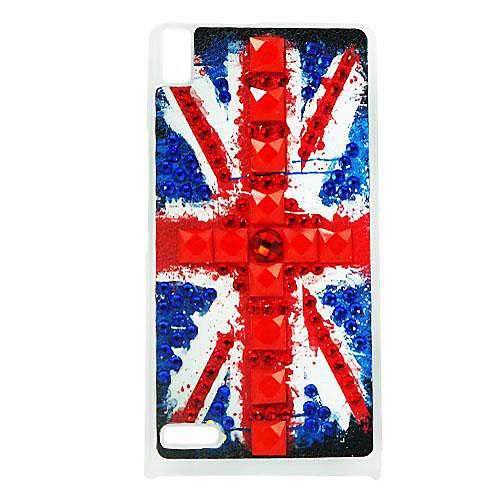 Union Jack Pattern Rhinestone Jewelry Hard Case for Huawei Ascend P6