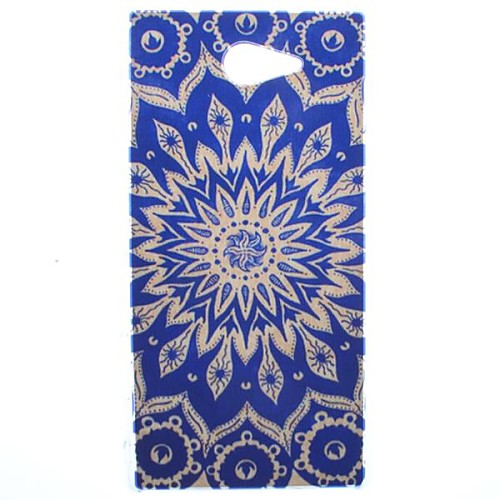 Blue Sun Flowers Transparent Pattern PC Hard Case for Sony Xperia M2 S50h