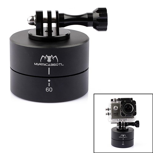 360° Timing Auto Rotation Cradle Head W/CNC MountScrew for GoPro Hero3/3 SLR Iphone Android Phone