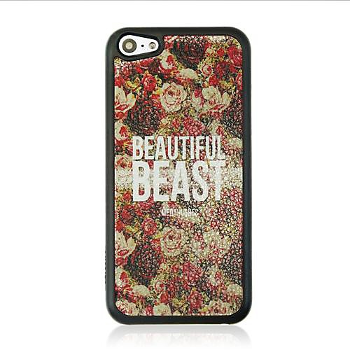 Beautiful Roses Leather Vein Pattern Hard Case for iPhone 5C