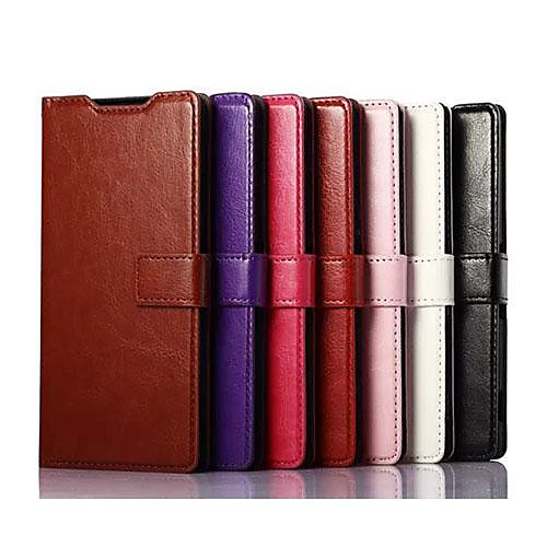 Solid Color Pattern PU Leather Case with Stand and Card Slot for Sony Xperia Z3(Assorted Colors)