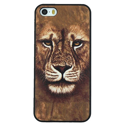 Powerful Gold Fur Lion Pattern PC Hard Back Cover Case for iPhone 5/5S