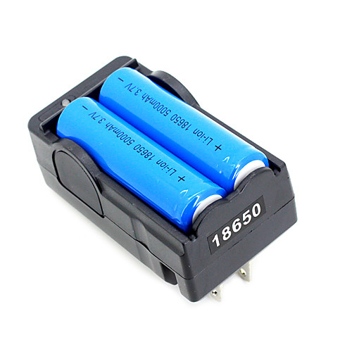 2шт 18650 3.7V-4.2V 5000mah литий-ионная батарея  18650 зарядное устройство