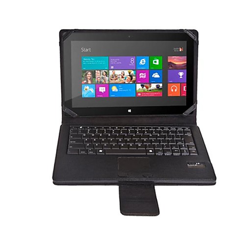 Black Removable Blue Tooth Keyboard Leather Stand Case Cover with Touch Pad for Windows Surface