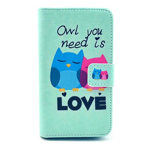 Owl Pattern Full Body Case with Card Slot for HuaWei Y300