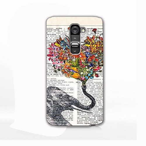 Elephant and Flower Design Hard Case for LG G2