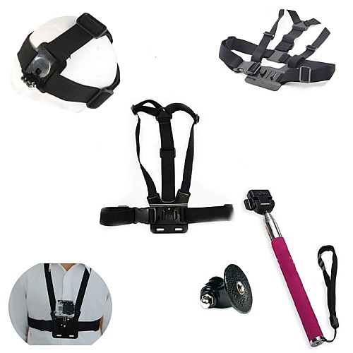 JMT Helmet Strap Belt Mount  Chest Shoulder Strap  Self-portrait Monopod W/ Tripod Mount for Gopro Hero HD Camera