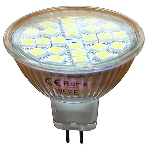 mr16 (gu5.3) 3W 24 × 5050smd 330lm 6000k холодный белый свет привели пятно света (dc12v)