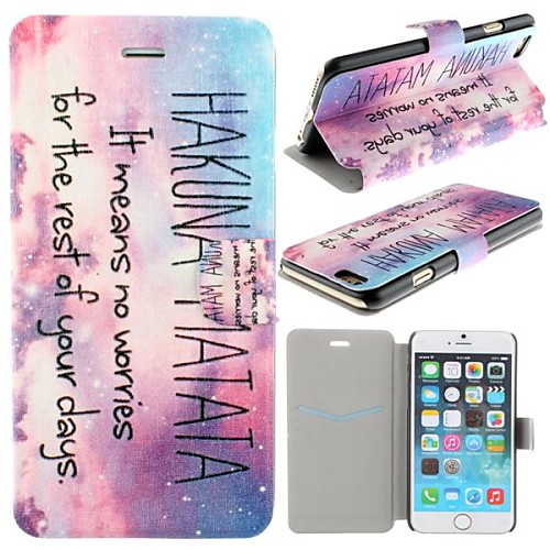 Hakuna Matata Pattern PU Leather Full Body Cover with Card Slot for iPhone 6