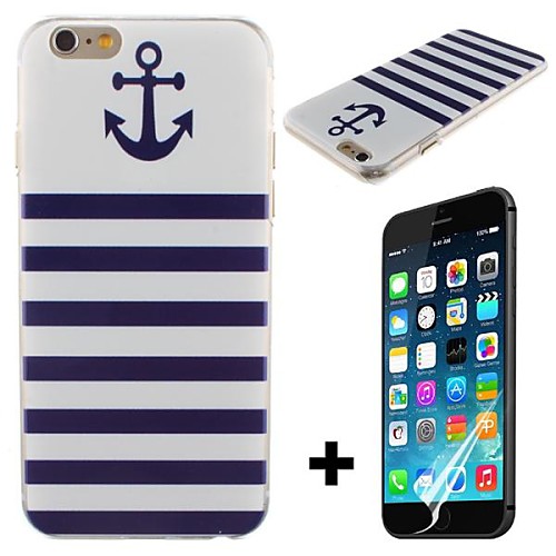 Boat Anchor Pattern Hard with Screen Protector Cover for iPhone 6