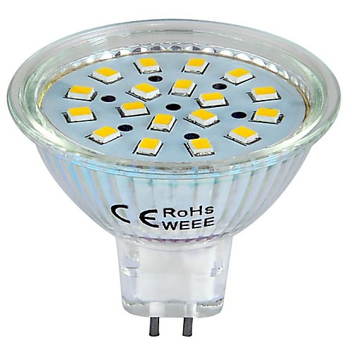 mr16 (gu5.3) 3W 18 × 2835smd 260lm 3000K теплый белый свет Светодиодные пятно света (dc12v)