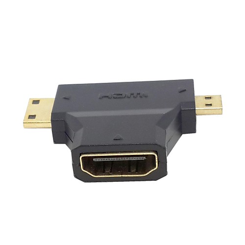 2 в 1 HDMI женский микро HDMI&Mini HDMI мужчина F / M разъем Конвертер адаптер HDTV камера бесплатная доставка