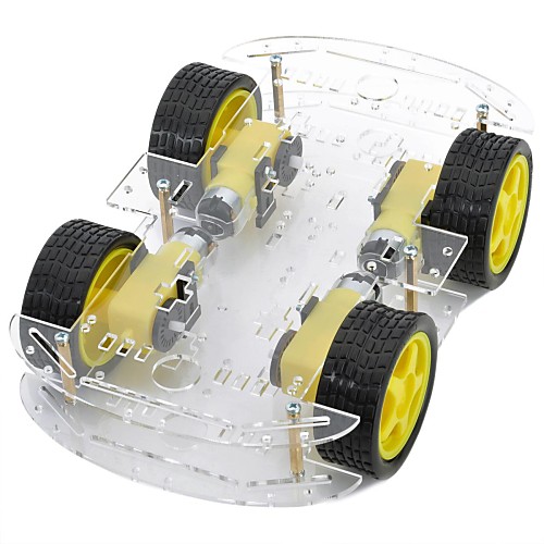 DIY Dual Layer 4xMotor Smart Car Chassis with Speed Measuring Coded Disc