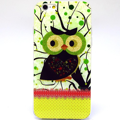 The Black Owl Pattern TPU Soft Cover for iPhone 6 Case 4.7 inch