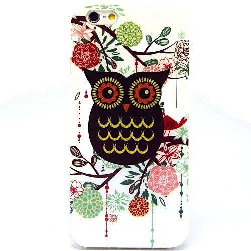 Large Black Owl Pattern TPU Soft Cover for iPhone 6 Case 4.7 inch