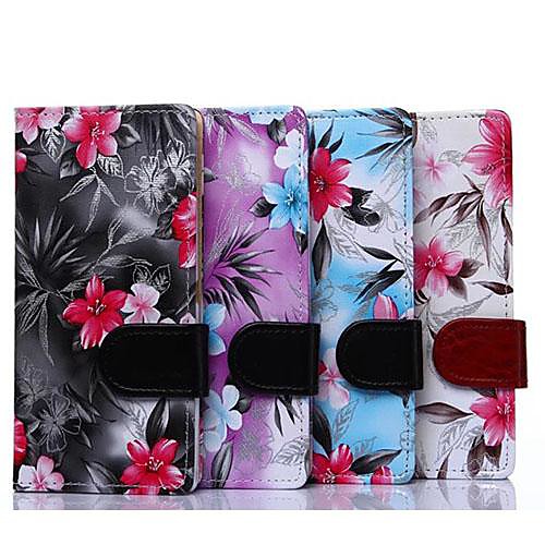 Floral Pattern PU Full Body Case with Card Slot for Sony Xperia M2 S50h  (Assorted Color)