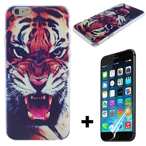 Royal Tiger Pattern Hard with Screen Protector Cover for iPhone 6