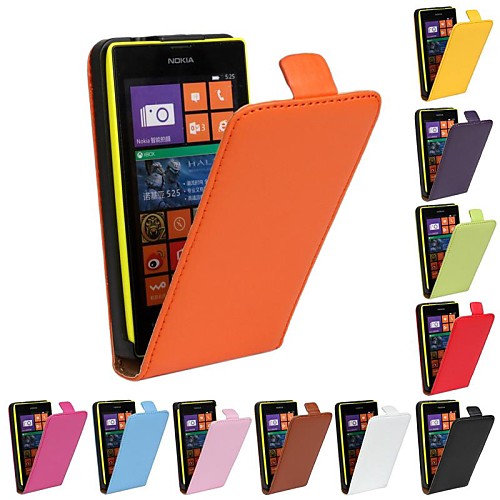 Solid Color Pattern Genuine Leather Full Body Case for Nokia Lumia 520