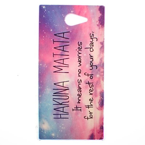 Hakuna Matata Transparent Pattern PC Hard Case for Sony Xperia M2 S50h