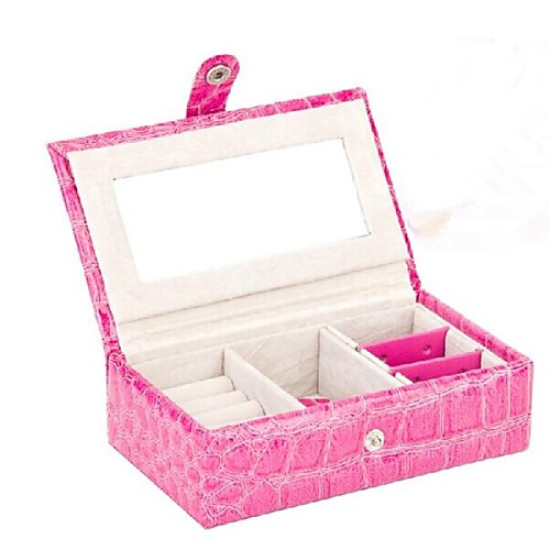 Toonykelly Pink Leather Jewelry Display Storage Pack Box(Pink)(1PC)