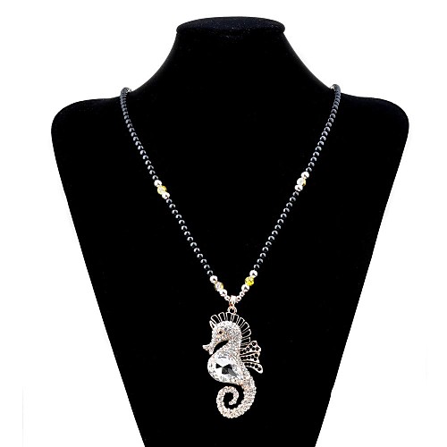 luremevintage стиль морской конек драгоценный камень подвеска дрель ожерелье