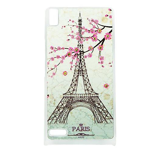 Tower Pattern Rhinestone Jewelry Hard Case for Huawei Ascend P6