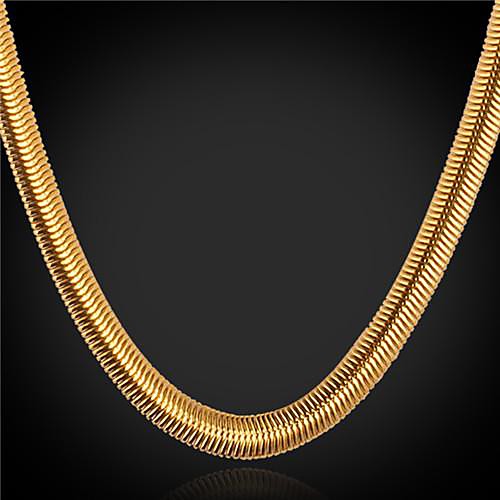 u7 высокое качество 18k коренастый позолоченные змея ожерелье цепь для мужчин и для женщин с 18KGP марки 5мм 55см
