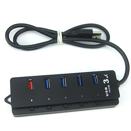 4 порта USB 3.0 хаб и 5В 2.1a умный порт зарядки с 5 переключателями светодиодные индикаторы с 60см USB-кабель 3.0