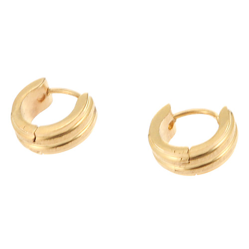 Fashion Golden Circle Shape Stud Earring(1 Pair)