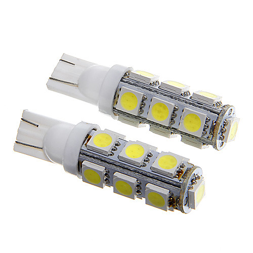 t10 2.5W 250lm 13 × 5050 SMD белый свет для приборной панели автомобиля / двери / магистральных ламп (dc12v 2шт)