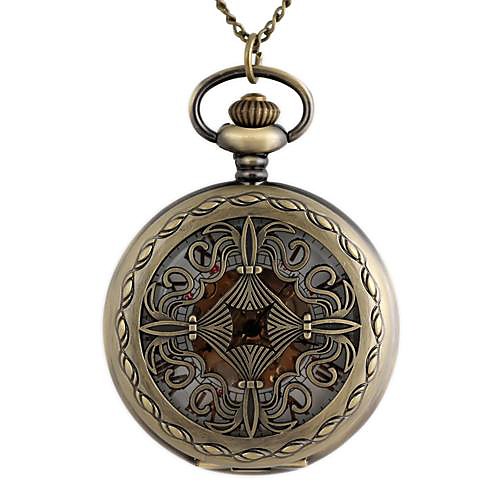 Vintage Large Circular ChromeHearts Cross Hollow Pattern Metal Clamshell Mechanical Pocket Watch Necklace Watch (1Pc)