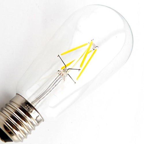 Dimmable ST64 E27  4W 4XCOB Epistar 400LM 2800K-3200K Warm White LED Filament Bulb(AC 220V)