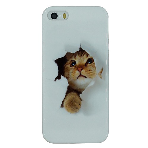 The Cute Cat Pattern TPU Material Soft Back Cover Case for iPhone 5/5S