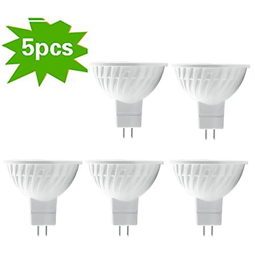 5-Pack HLUX™ LED MR16 GU5.3 5W 12x5730SMD 350lm CRI>80 2700K Warm White Spot Light (DC/AC12V) = 35W Halogen