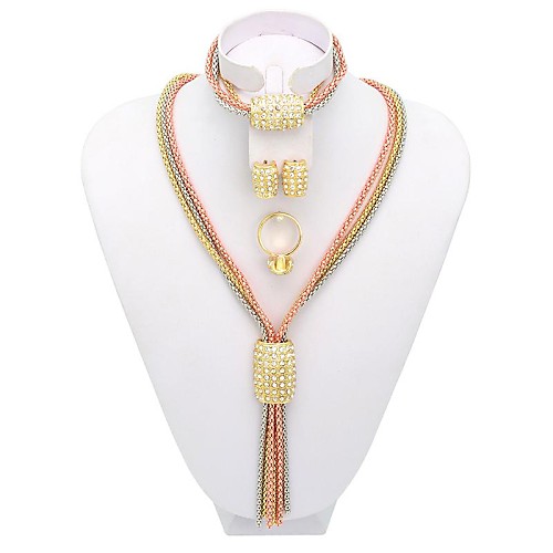 продвижение мода нового прибытия розового золота серебра соответствует женский костюм африканского кисточкой 2014 комплект ювелирных изделий A089