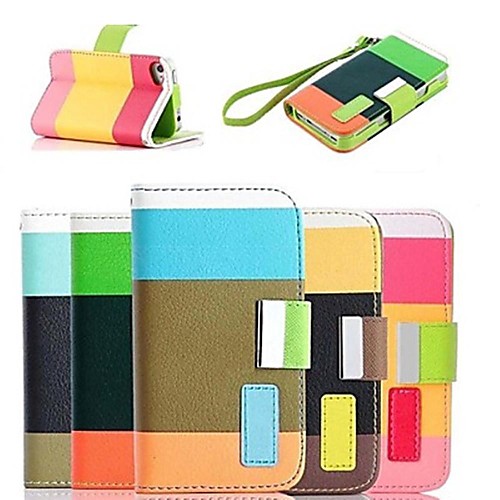 Elegant Bright Color PU Full Body Case Stand Case for iPhone 5/5S (Assorted Colors)