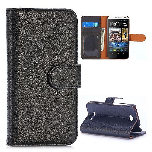 Wallet Style Lichee Texture Foldable Magnetic Flip Stand PCPU Leather Case for HTC Desire 616(Assorted Colors)