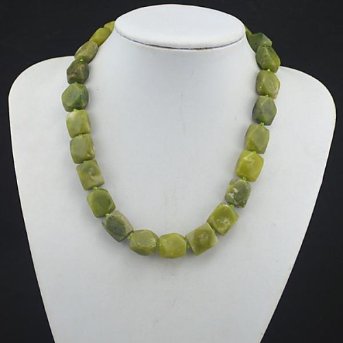 ToonykellyVintage Look Natural Green Stone Bead Necklace(1 Pc)