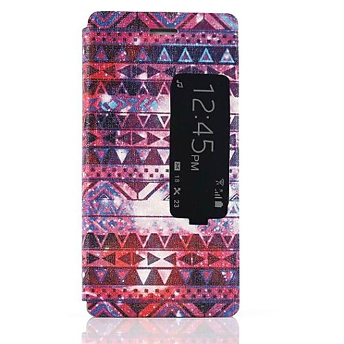 Tribal Pattern One Window Clamshell PU Leather Full Body Case for Huawei Ascend P7