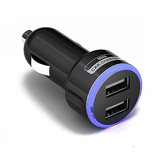 Мощность универсальный автомобиль автомобиль двухпортовый USB автомобильное зарядное устройство для iPhone / IPad (5V 2A, разные цвета)