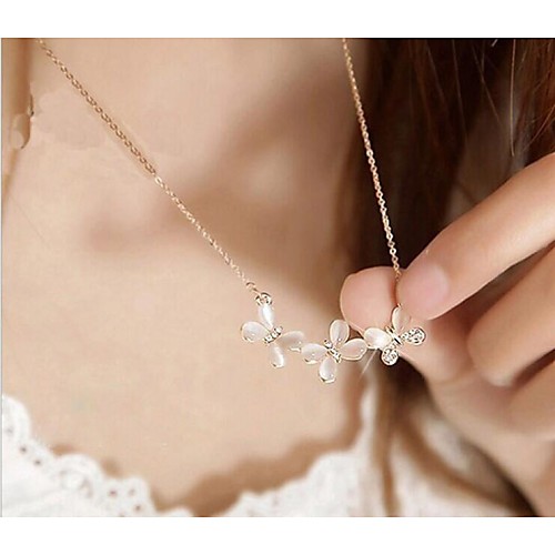 Love Is Your Fashion Cute Cat 's-eye Short Bowknot Rhinestone Diamond Necklace