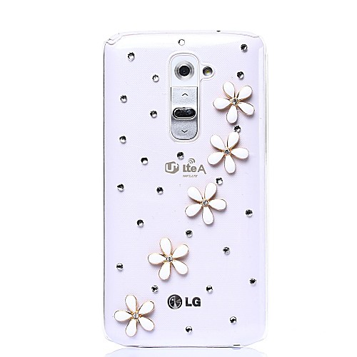 DIY Pretty Flowers with Rhinestone Pattern Plastic Hard Case for LG G2