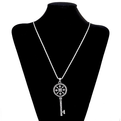 luremesimple стиль ключ кулон ожерелье дрель сплав